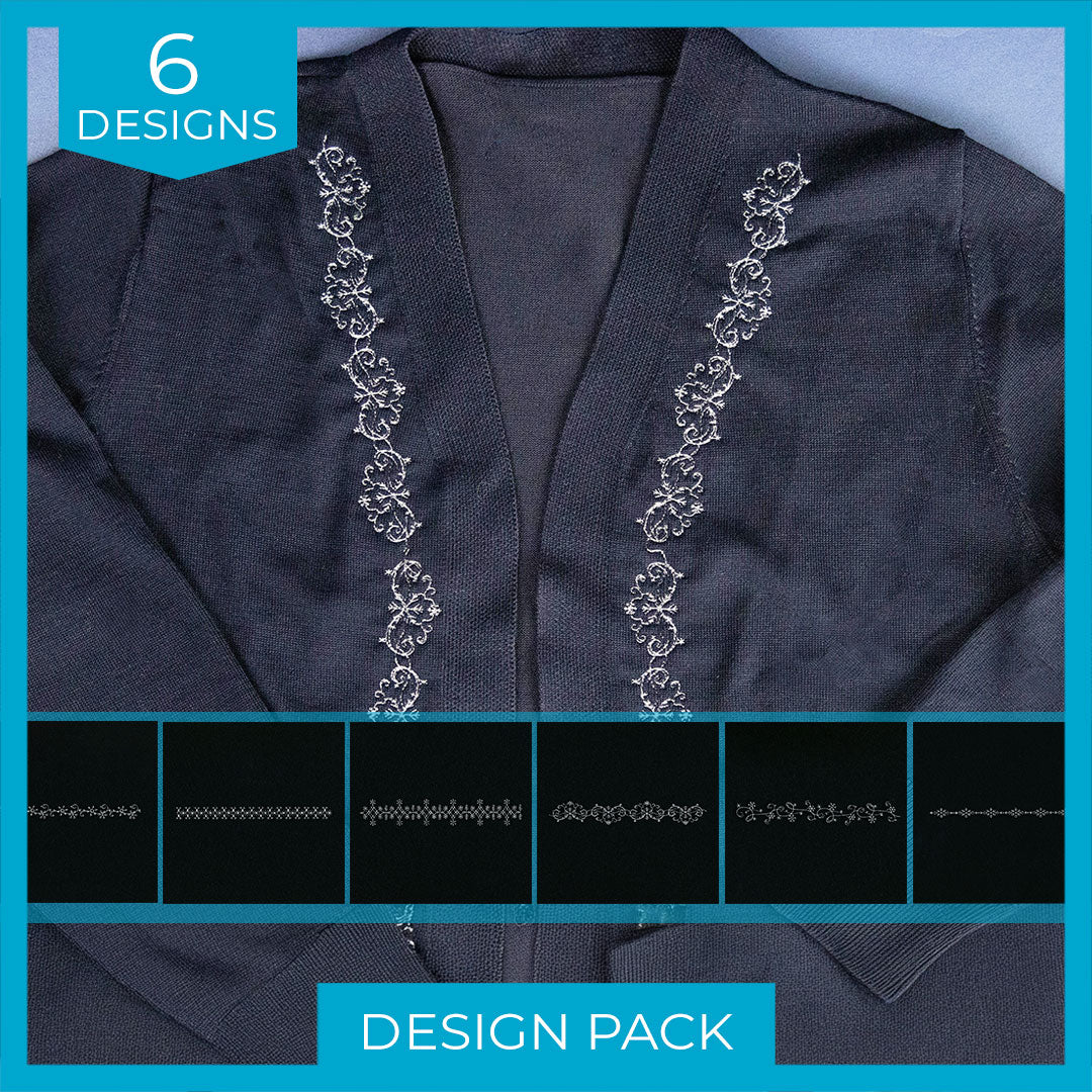 Delicate Snowflake Border Design Pack - Image 6