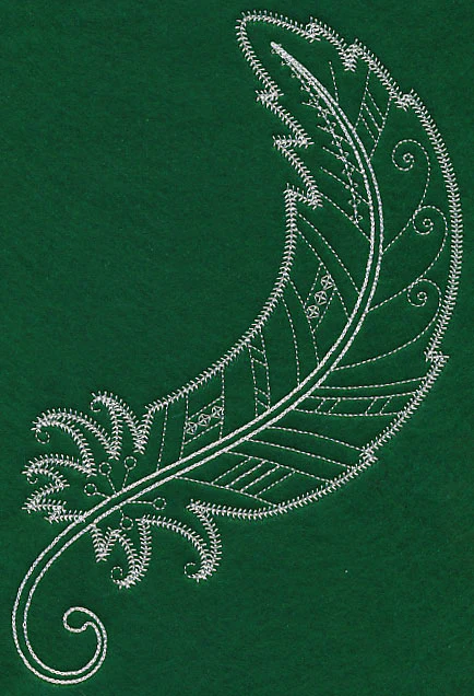 Delicate Whitework Feather - Image 2