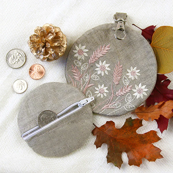 Delicate Wildflower Lined Coin Purse (In-the-Hoop) - Image 9