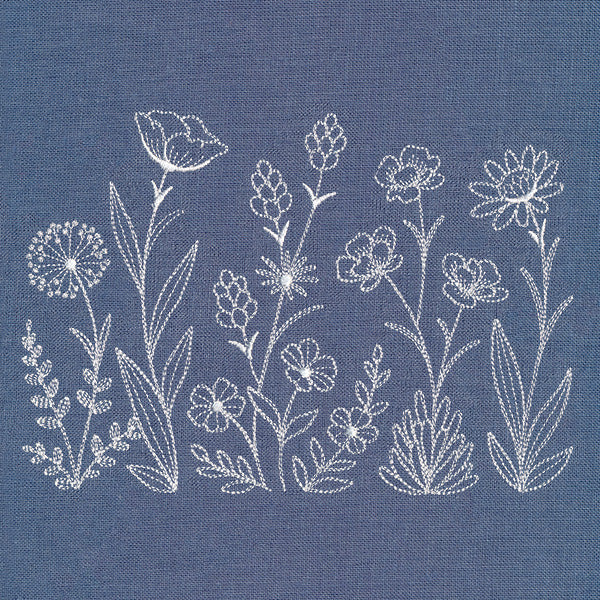 Delicate Wildflower Meadow Border (Whitework) - Image 36