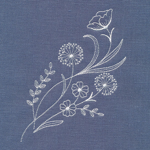 Delicate Wildflower Spray (Whitework) - Image 9