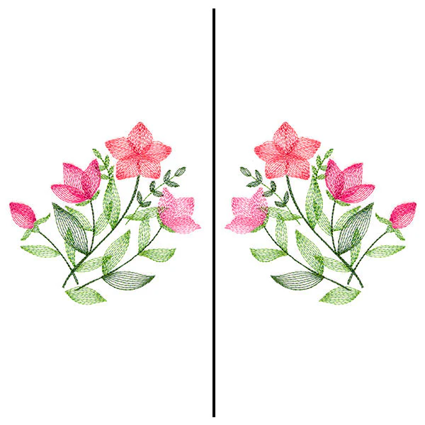 Delicate Wildflowers Mask Motif - Image 3