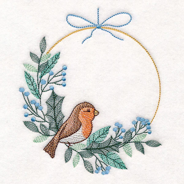 Delicate Winter Robin Wreath - Image 5