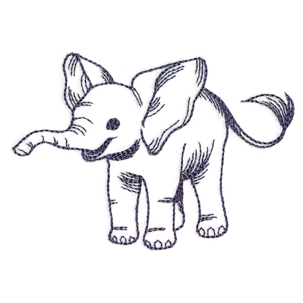 Delightful Baby Elephant Etching - Image 4