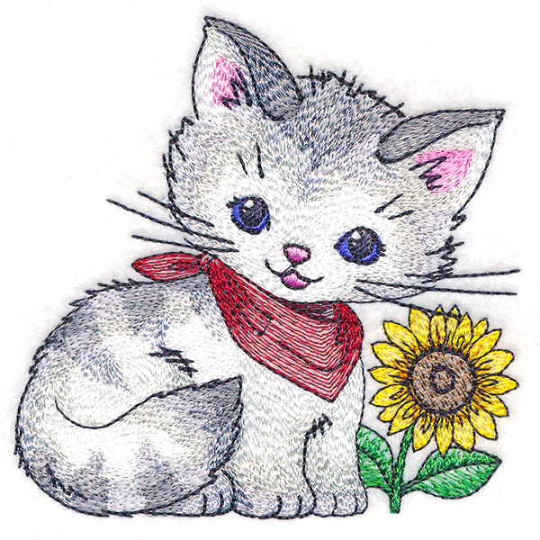 Delightful Kitty with Sunflower - Image 5