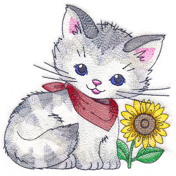 Delightful Kitty with Sunflower - Image 7