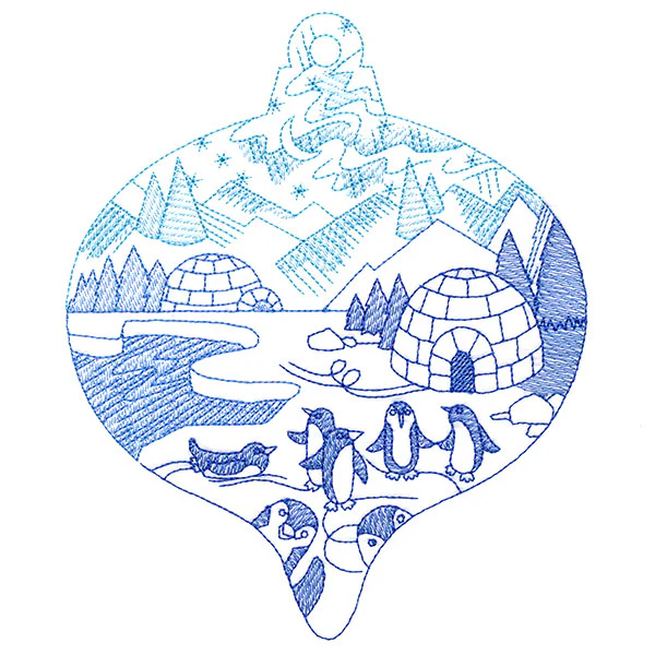 Delightful Penguin Ornament Scene - Image 2