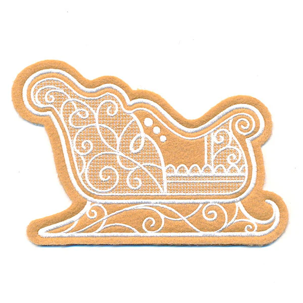 Deluxe Gingerbread Cookie - Sleigh (In-the-Hoop) - Image 6