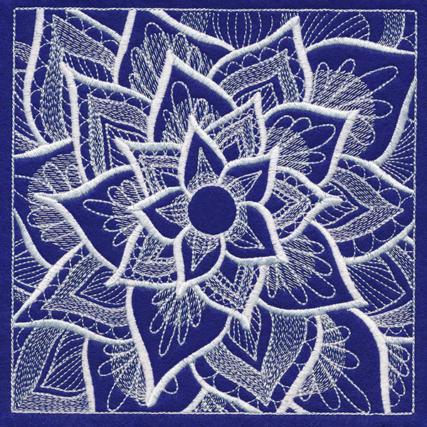 Divine Floral Square (Whitework) - Image 3