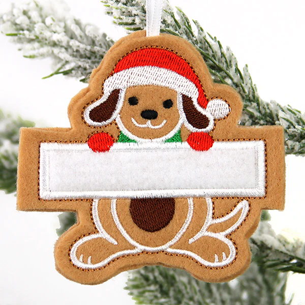 Dog Gingerbread Ornament (In-the-Hoop) - Image 3