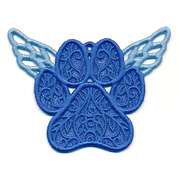 Dog Paw Ornament with Wings (Lace) - Image 3