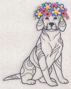 Dog with Floral Crown (Vintage) - Image 4