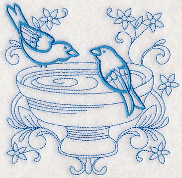 Doodle Birds and Birdbath - Image 2
