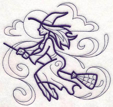 Doodle Flying Witch