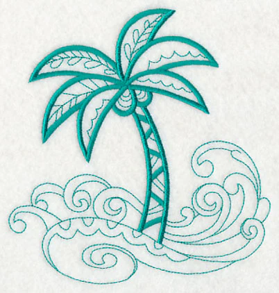 Doodle Palm Tree and Waves - Image 2