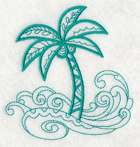 Doodle Palm Tree and Waves - Image 3