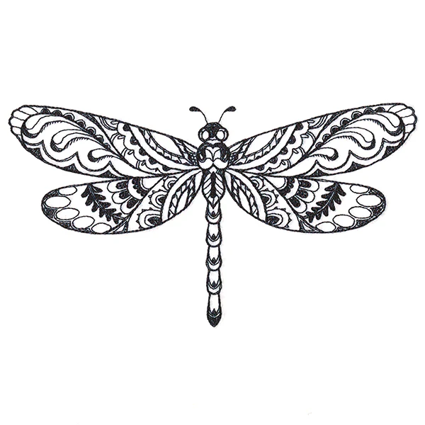 Doodle Treasure - Dragonfly (Blackwork) - Image 3