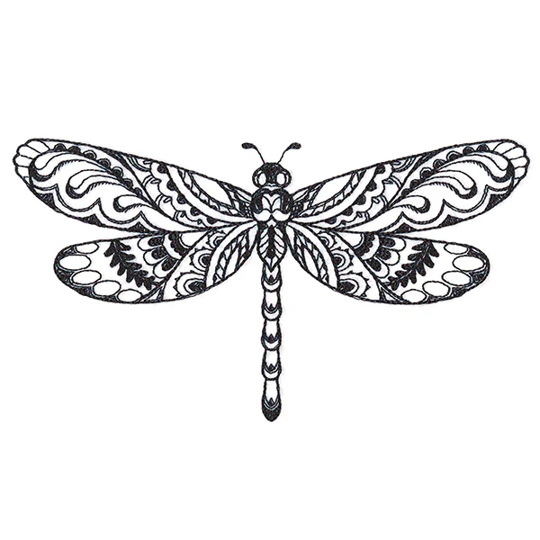 Doodle Treasure - Dragonfly (Blackwork) - Image 4