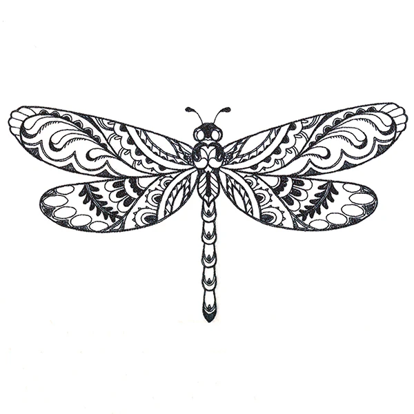 Doodle Treasure - Dragonfly (Blackwork) - Image 5