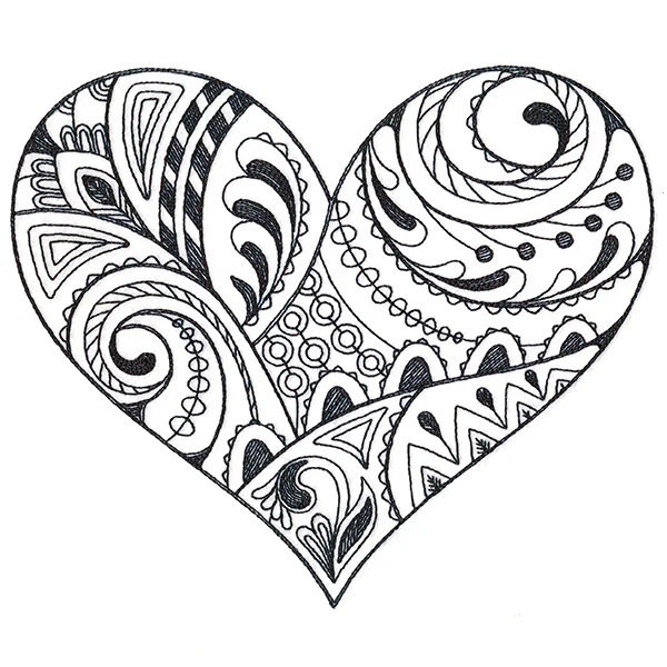 Doodle Treasures - Heart (Blackwork) - Image 5