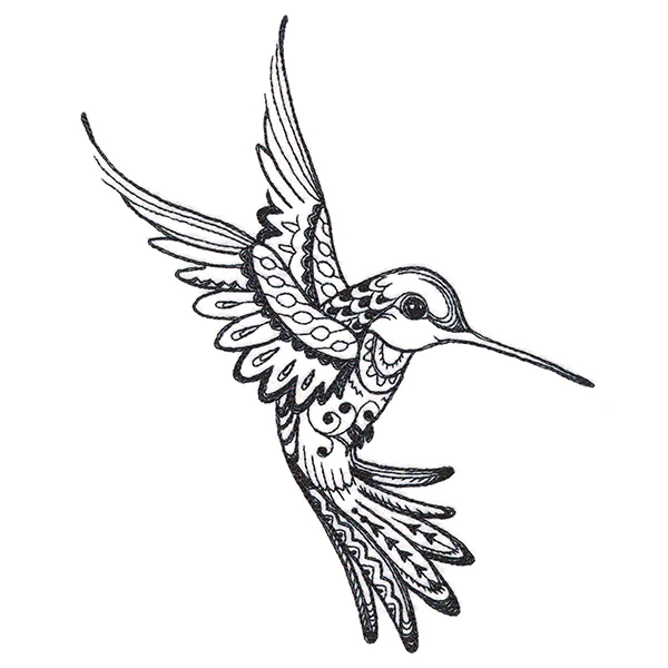 Doodle Treasures - Hummingbird (Blackwork) - Image 2