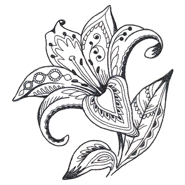 Doodle Treasures - Lily (Blackwork) - Image 2