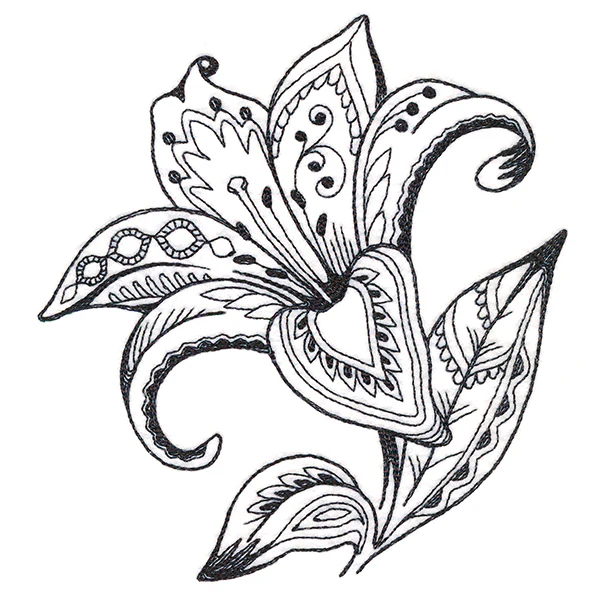 Doodle Treasures - Lily (Blackwork) - Image 3