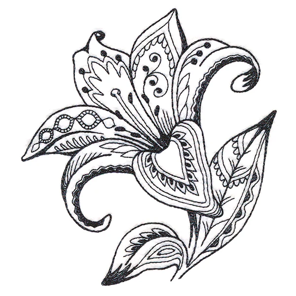 Doodle Treasures - Lily (Blackwork) - Image 4