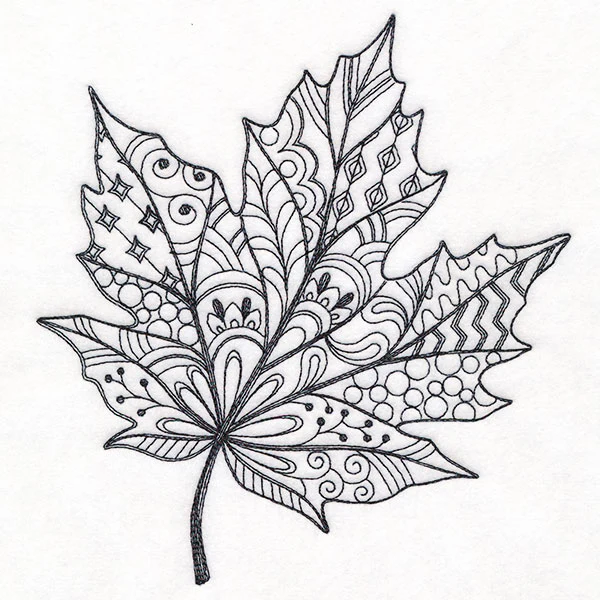Doodle Treasures - Maple Leaf (Blackwork) - Image 2