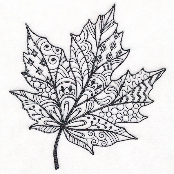Doodle Treasures - Maple Leaf (Blackwork) - Image 3