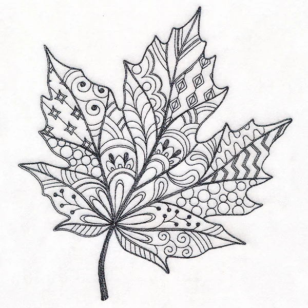Doodle Treasures - Maple Leaf (Blackwork) - Image 5