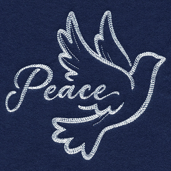 Dove with Peace (Whitework) - Image 2