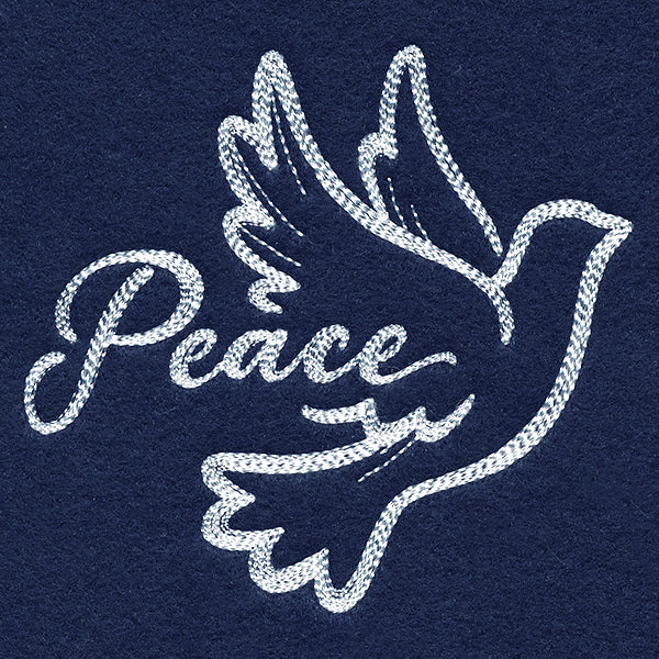 Dove with Peace (Whitework) - Image 3