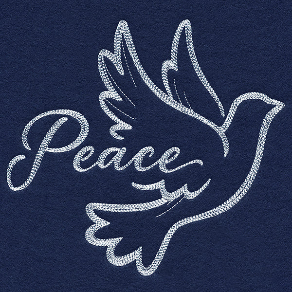 Dove with Peace (Whitework) - Image 4