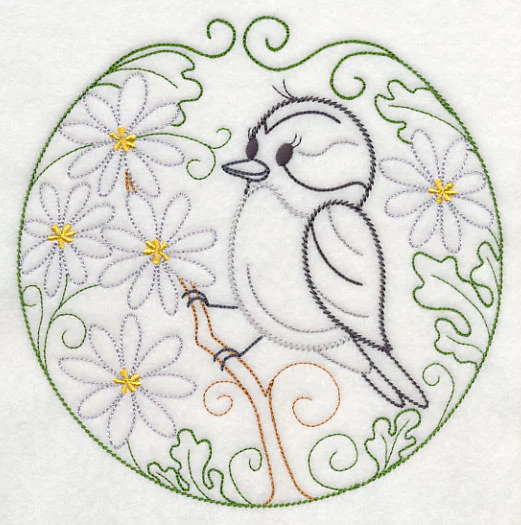 Downy Woodpecker and Bloodroot (Vintage) - Image 2