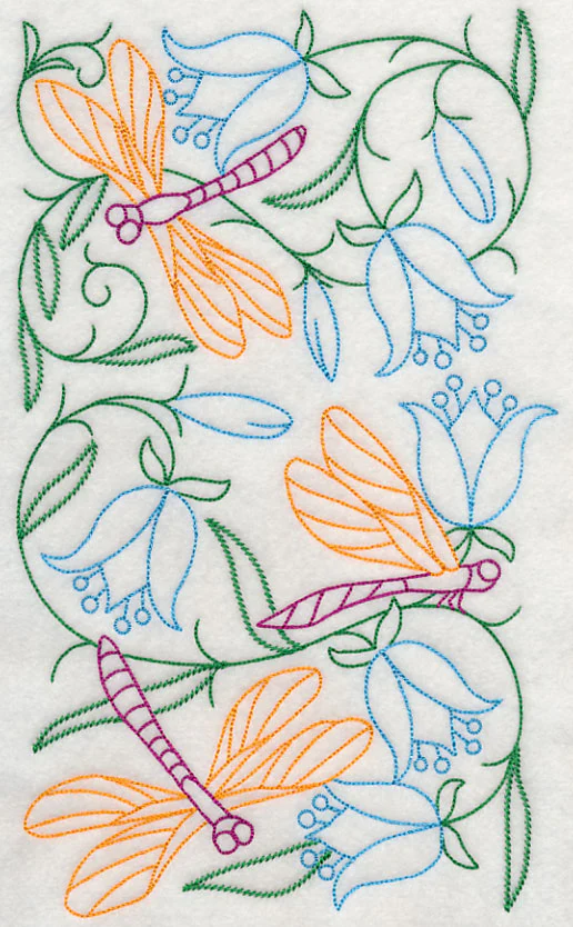 Dragonflies in Flowers 1 (Vintage) - Image 5