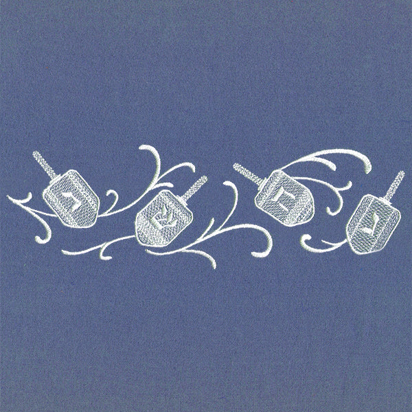 Dreidels in Swirls Border - Image 2