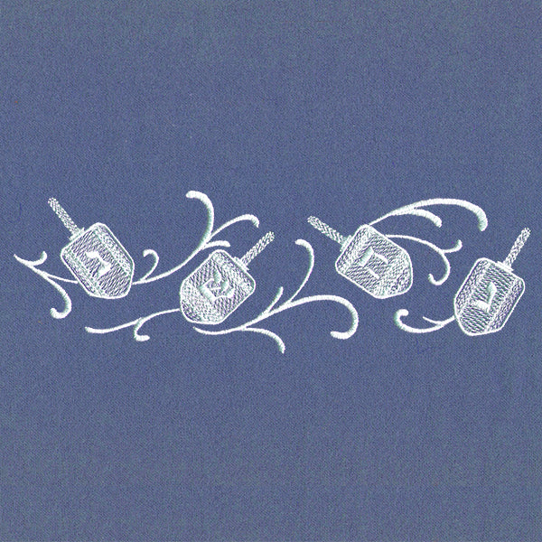 Dreidels in Swirls Border - Image 3