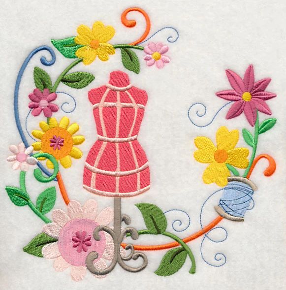 Dress Form & Flowers Wreath - Image 6