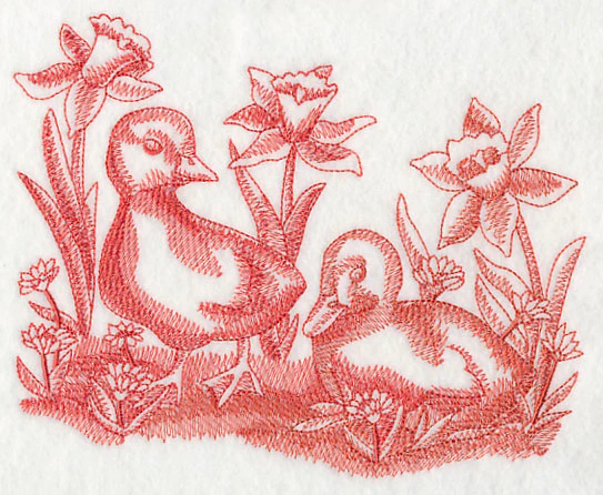 Ducklings and Daffodils (Toile) - Image 2