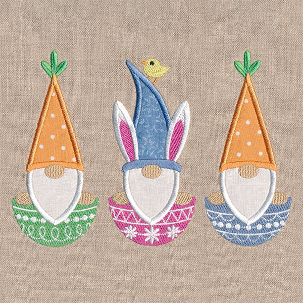 Easter Charms Gnome Trio (Applique) - Image 2