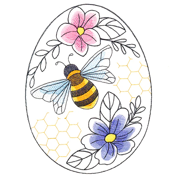Easter Egg Artistry - Buzzing Bee and Blooms - Image 2