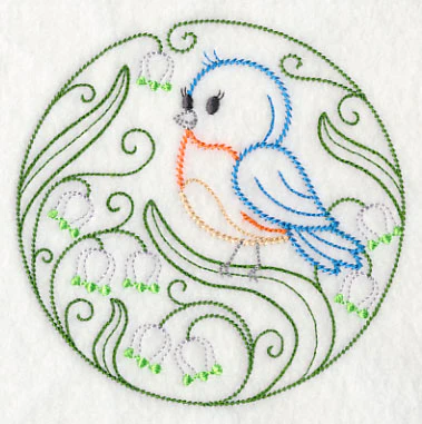 Eastern Bluebird and Spring Snowflakes (Vintage) - Image 4