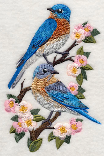 Eastern Bluebirds and Blossoms - Image 3