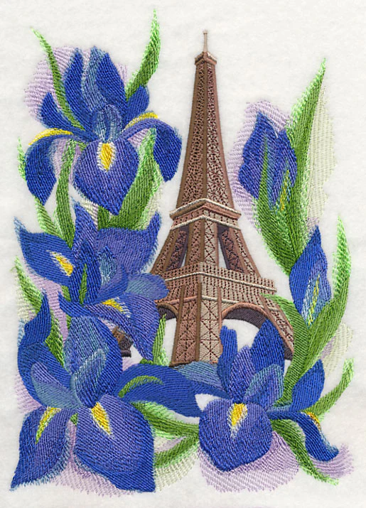 Eiffel Tower and Irises in Watercolor - Image 5