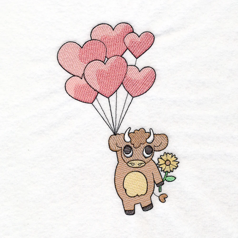 Heart Balloon Highland Cow - Image 2