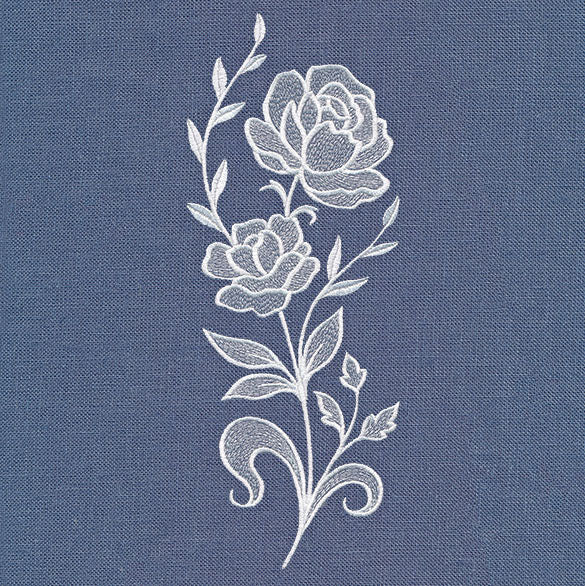Classic Blooms Tall Border 3 (Whitework) - Image 4