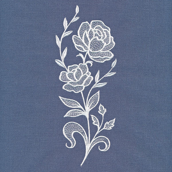 Classic Blooms Tall Border 3 (Whitework) - Image 5