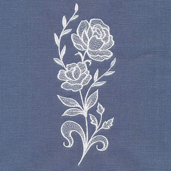 Classic Blooms Tall Border 3 (Whitework) - Image 6