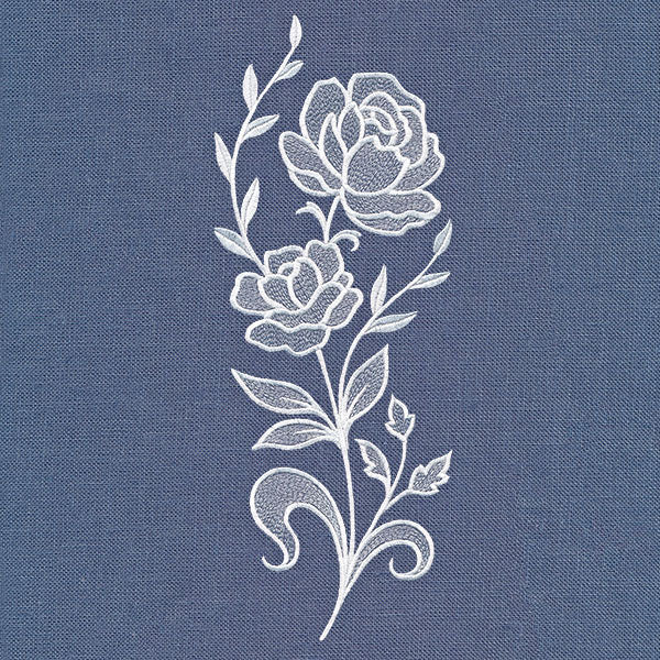 Classic Blooms Tall Border 3 (Whitework) - Image 7